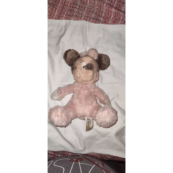 Pastel DISNEY Minnie Mouse Plush Rattle 12". Pink and gray. Lovey. Stuffed anima - Picture 2 of 7
